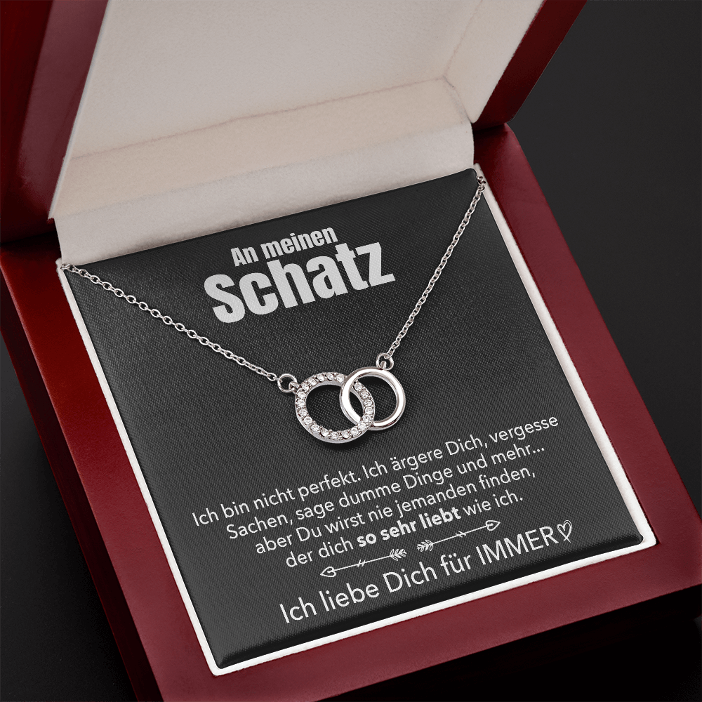 14k Weißgold Ausführung Ringe Halskette - An meinen Schatz