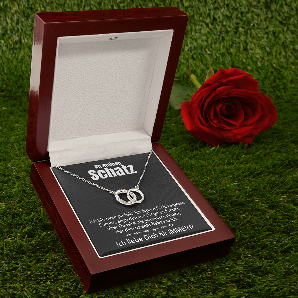14k Weißgold Ausführung Ringe Halskette - An meinen Schatz