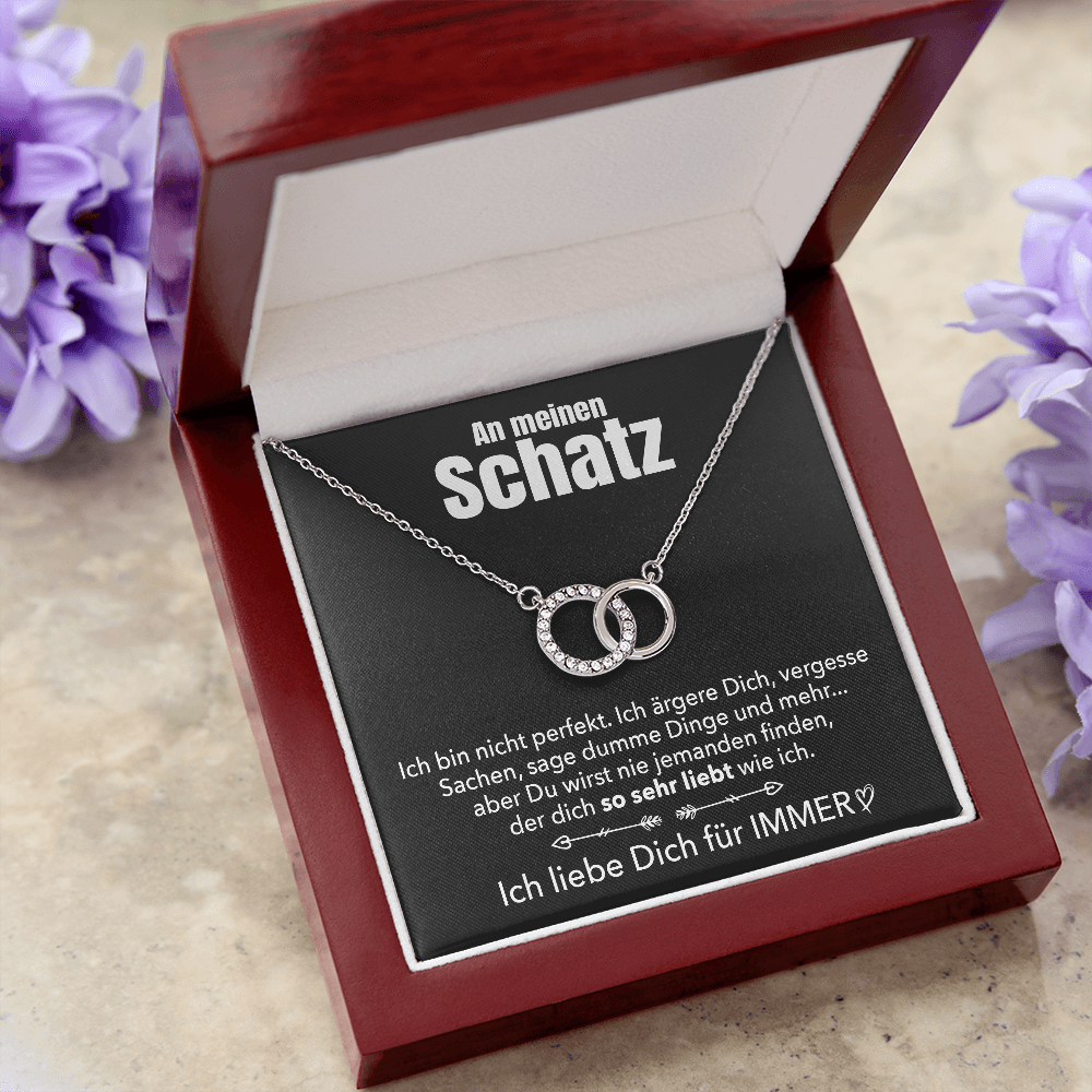 14k Weißgold Ausführung Ringe Halskette - An meinen Schatz