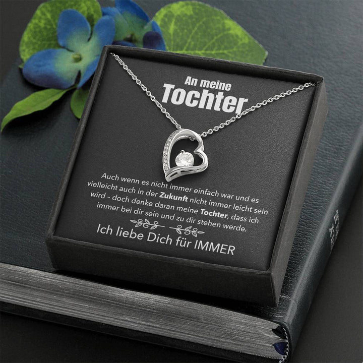 14k Weißgold Ausführung Herz-Halskette - An meine Tochter