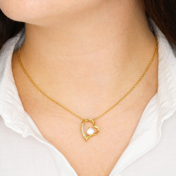 14k Weißgold Ausführung Herz-Halskette - An meine Tochter
