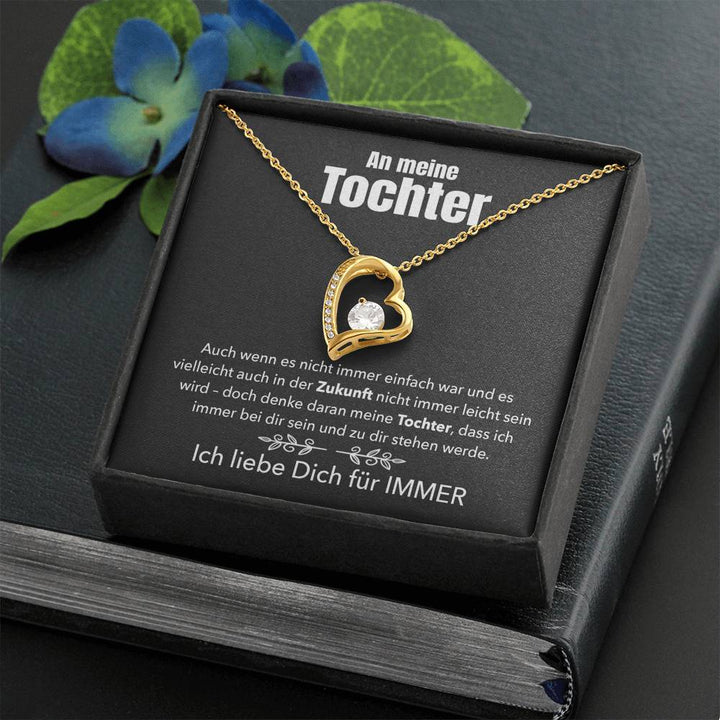 14k Weißgold Ausführung Herz-Halskette - An meine Tochter