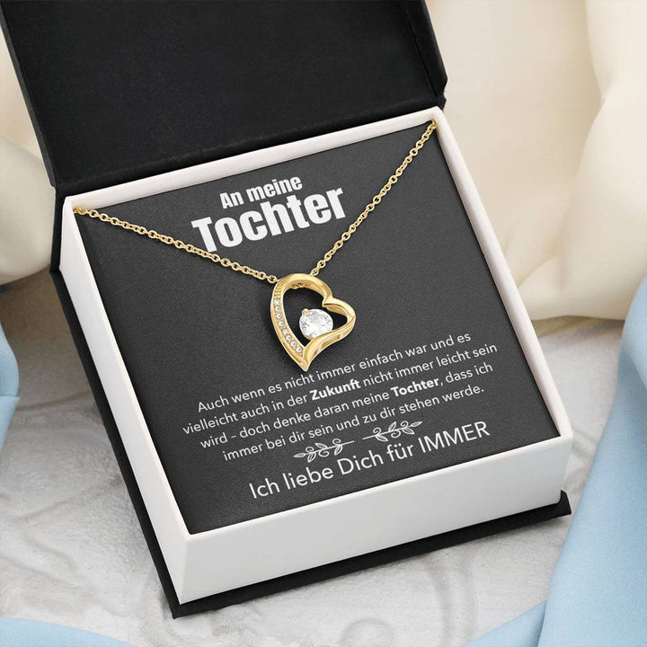 14k Weißgold Ausführung Herz-Halskette - An meine Tochter