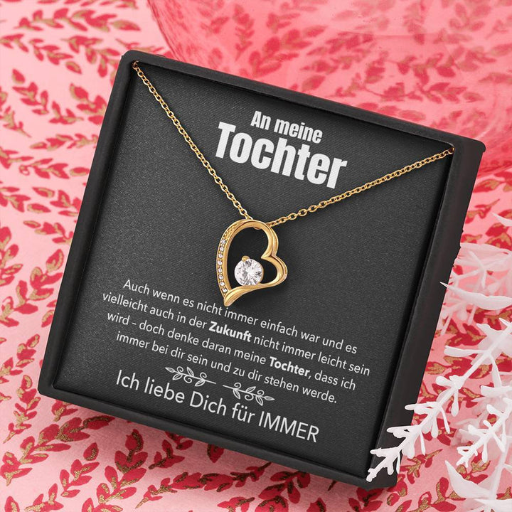 14k Weißgold Ausführung Herz-Halskette - An meine Tochter
