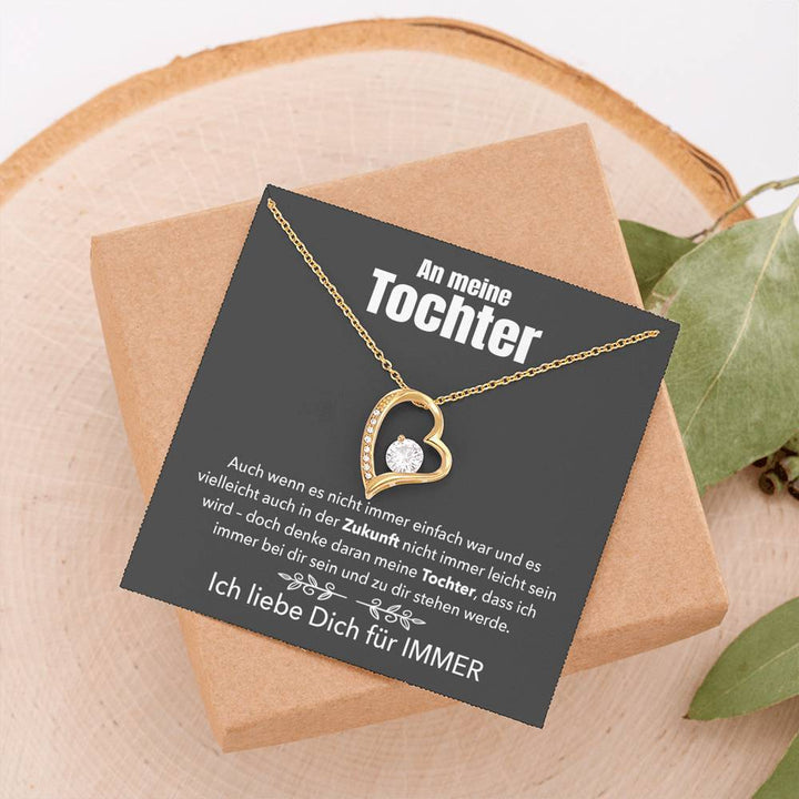14k Weißgold Ausführung Herz-Halskette - An meine Tochter