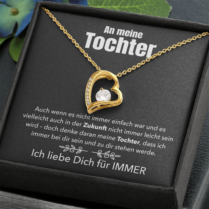 14k Weißgold Ausführung Herz-Halskette - An meine Tochter