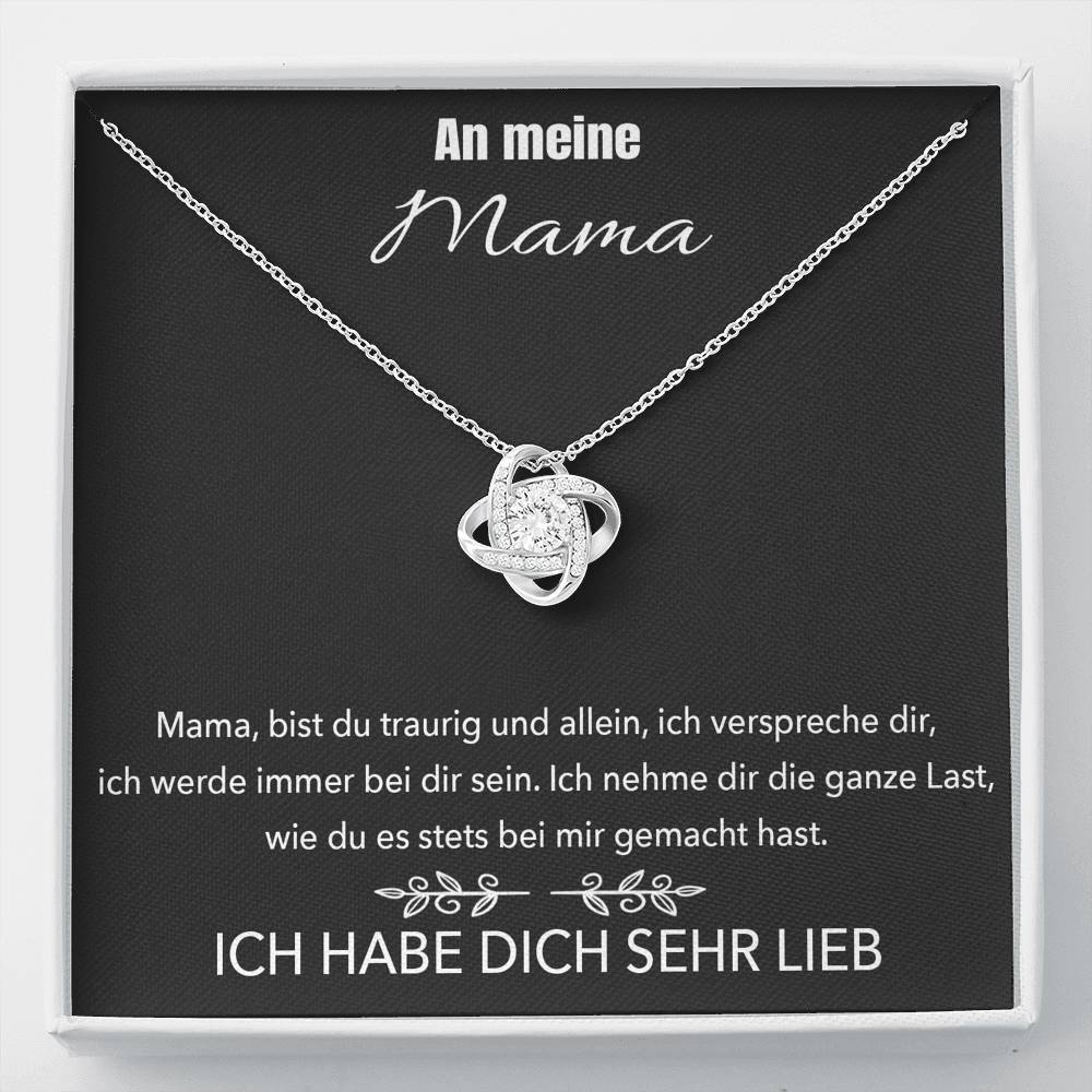 14k Weißgold Ausführung Halskette - An meine Mama mit Liebe