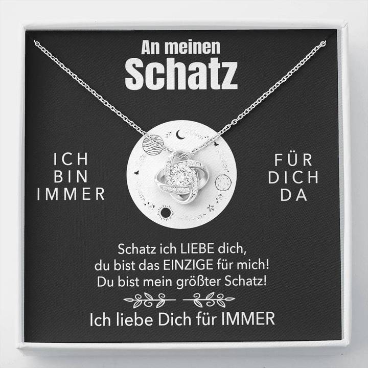 Weißgold Ausführung Halskette - An meinen Schatz - Ich liebe Dich
