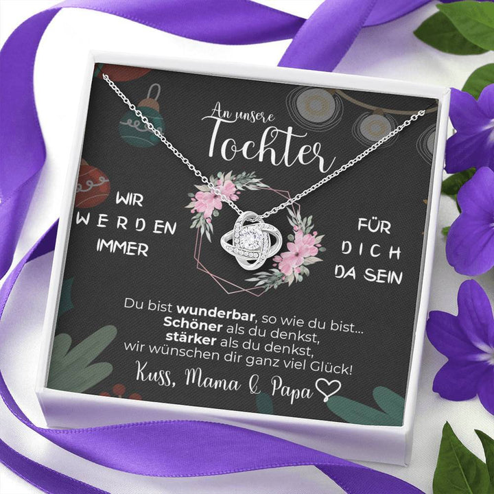 Weißgold Ausführung Halskette - An meine Tochter von Mama & Papa - Weihnachtsgeschenk