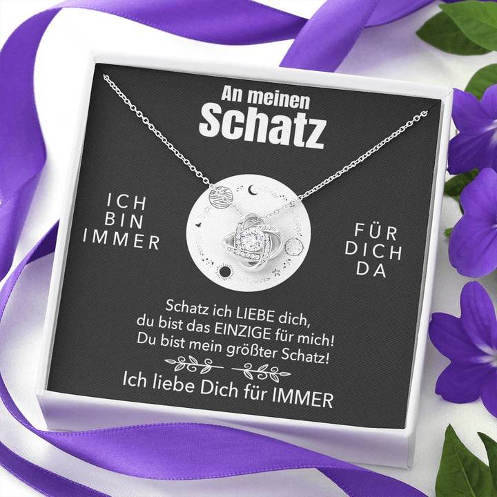 Weißgold Ausführung Halskette - An meinen Schatz - Ich liebe Dich