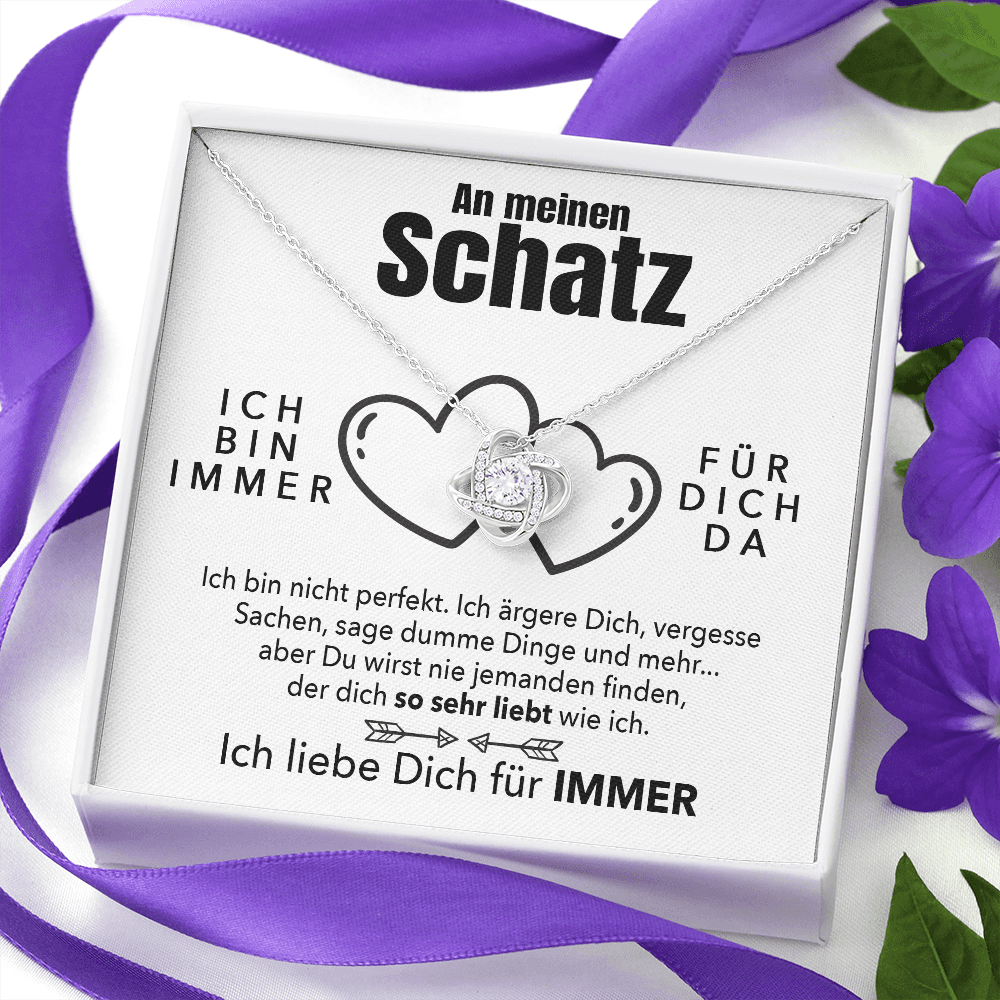Weißgold Ausführung Halskette - An meinen Schatz - Ich liebe Dich