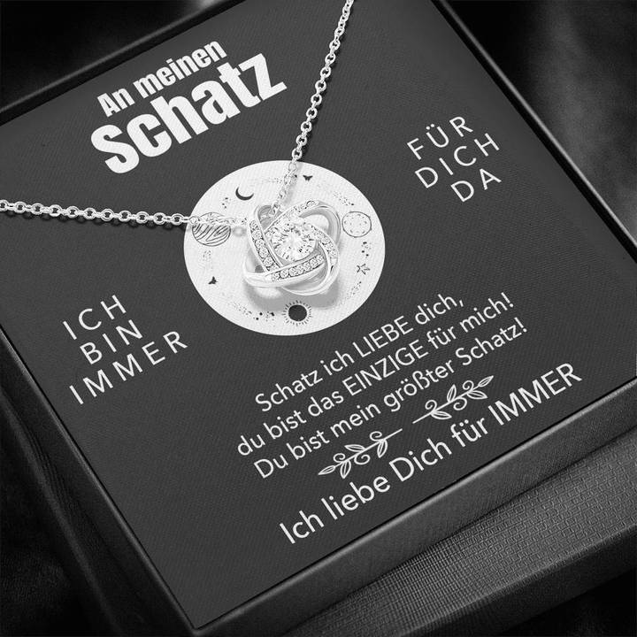 Weißgold Ausführung Halskette - An meinen Schatz - Ich liebe Dich