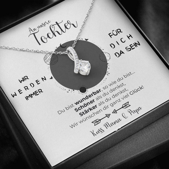 Weißgold Ausführung Kette - An unsere Tochter von Mama & Papa