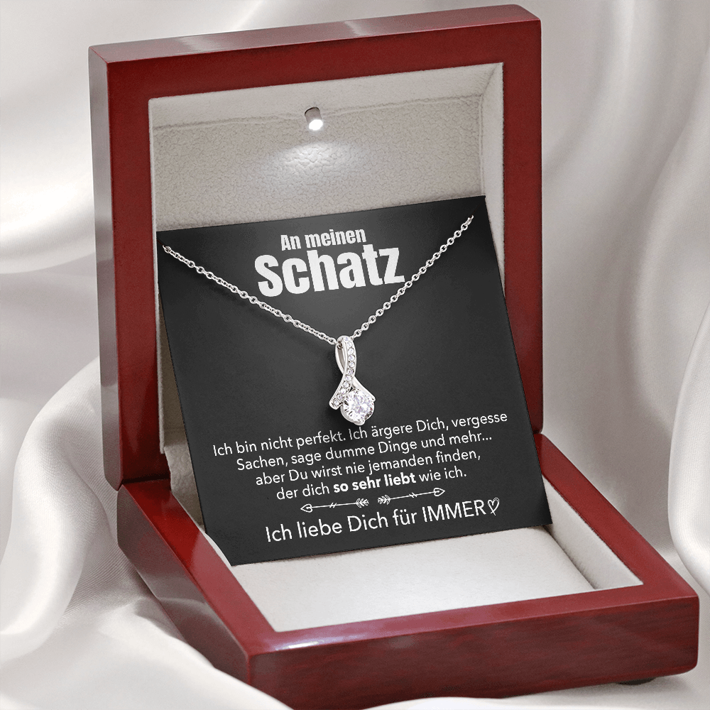 14k Weißgold Ausführung Stil-Halskette - An meinen Schatz