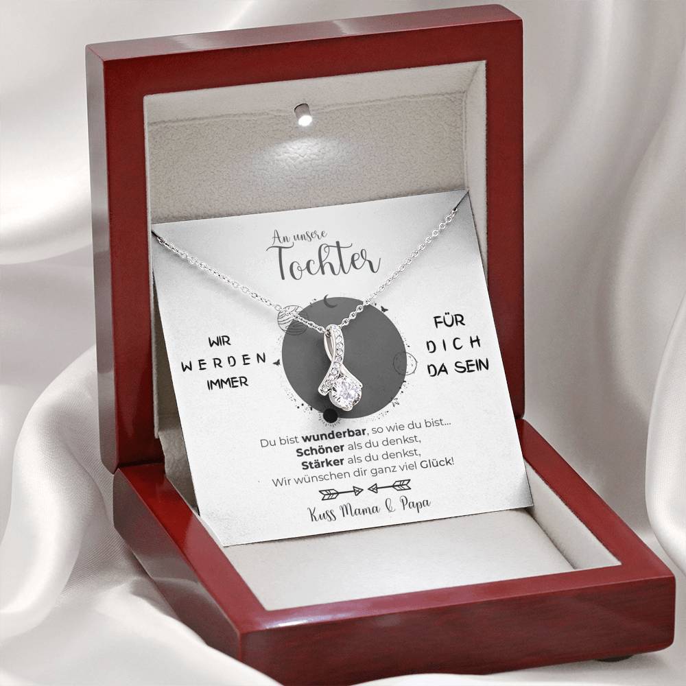 Weißgold Ausführung Kette - An unsere Tochter von Mama & Papa