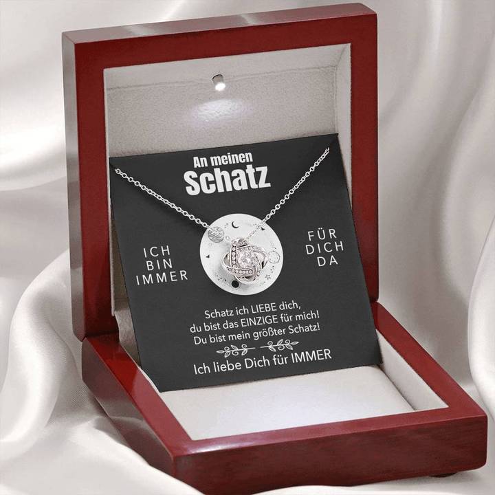 Weißgold Ausführung Halskette - An meinen Schatz - Ich liebe Dich