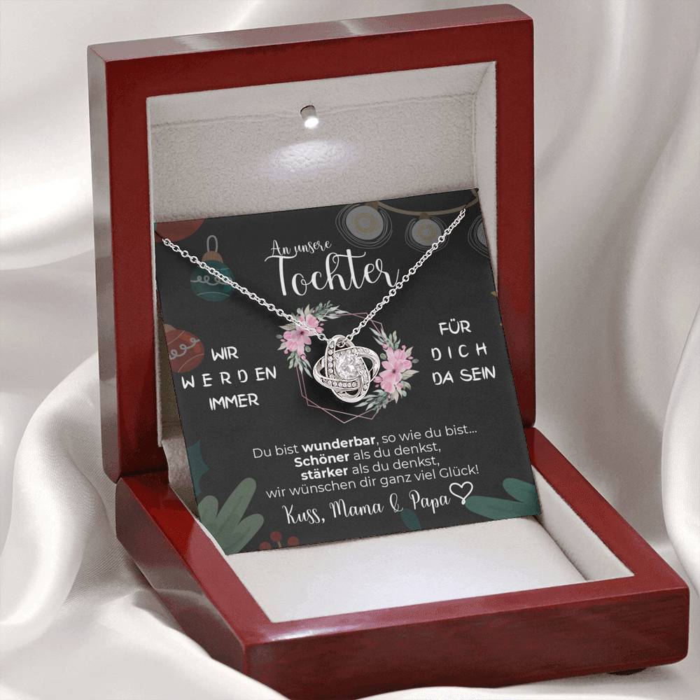 Weißgold Ausführung Halskette - An meine Tochter von Mama & Papa - Weihnachtsgeschenk
