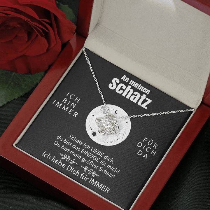 Weißgold Ausführung Halskette - An meinen Schatz - Ich liebe Dich