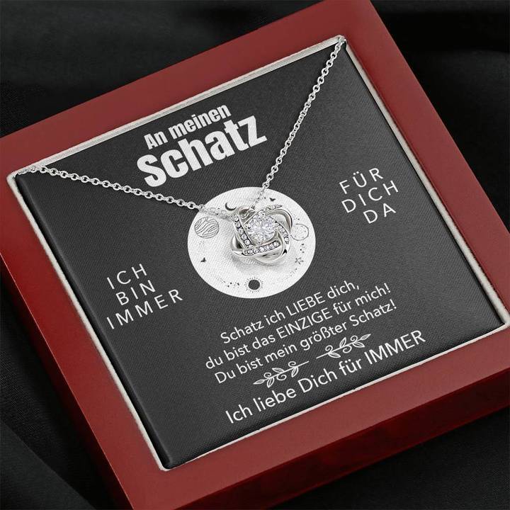 Weißgold Ausführung Halskette - An meinen Schatz - Ich liebe Dich