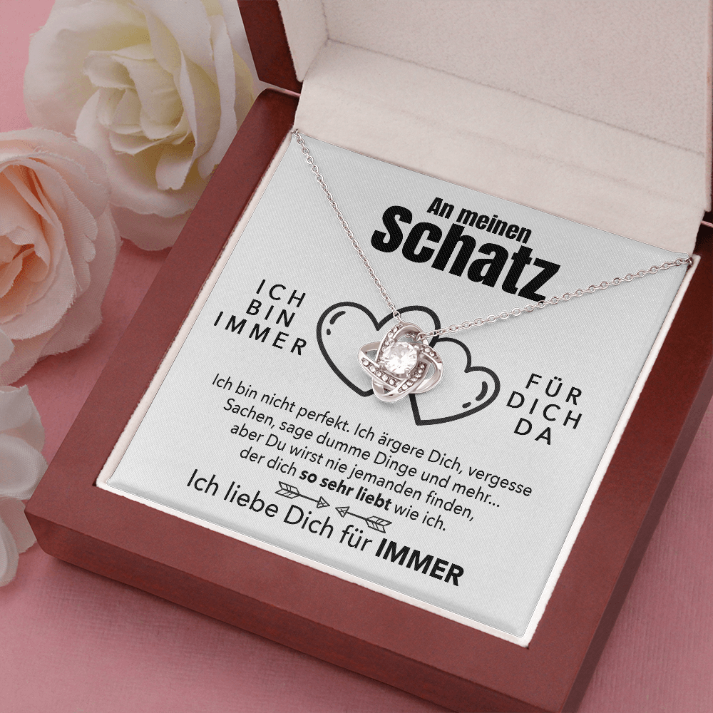 Weißgold Ausführung Halskette - An meinen Schatz - Ich liebe Dich