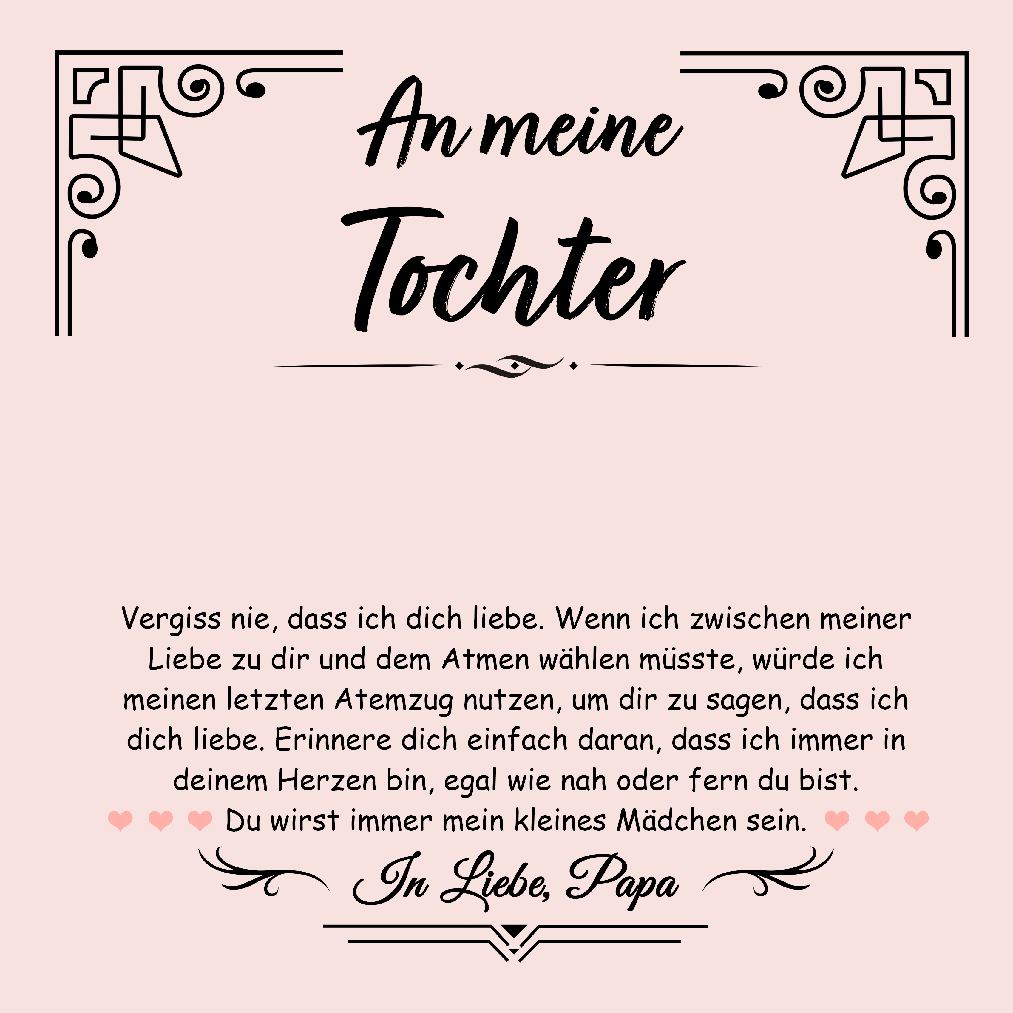 Edelstahl Halskette - An meine Tochter von Papa